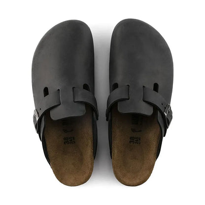 Men's Boston Black Oiled Leather
