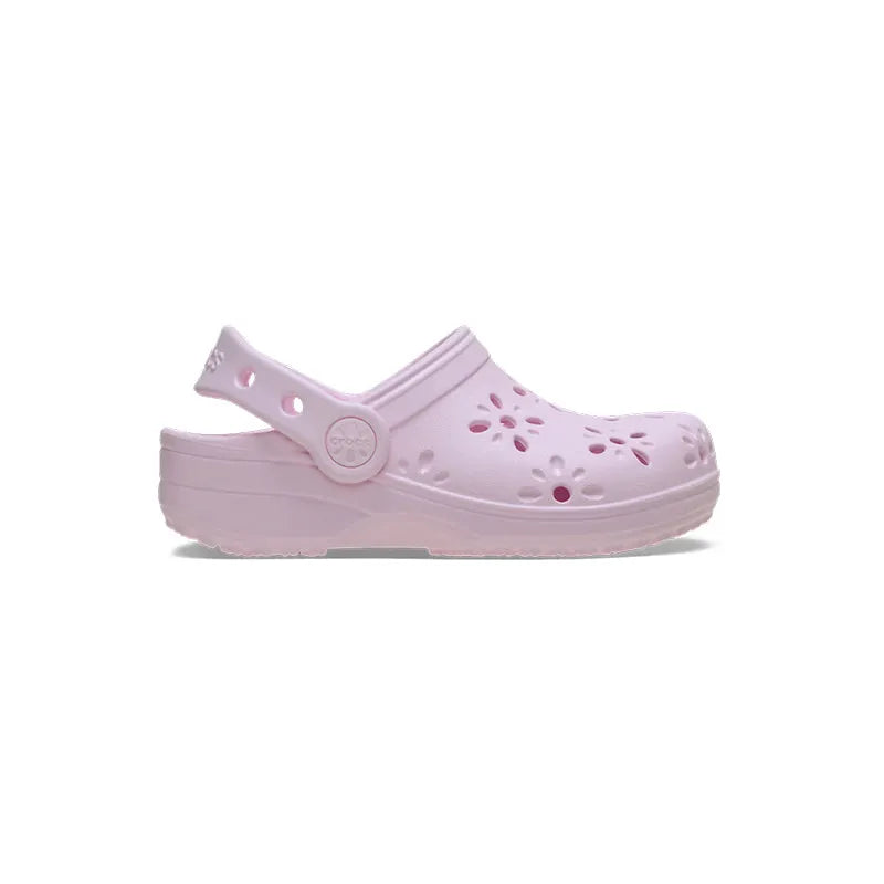Kid's Preschool Classic Floral Cut Out Clog Pink Milk
