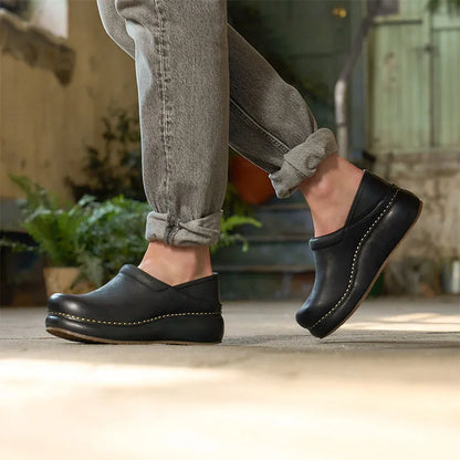 Women's Platform Pro Clog Black Burnished Nubuck