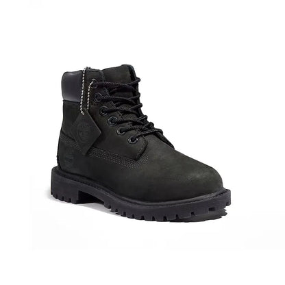 Kid's Grade School 6" Premium Waterproof Black Nubuck