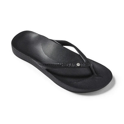 Women's Arch Support Flip Flop Crystal Black