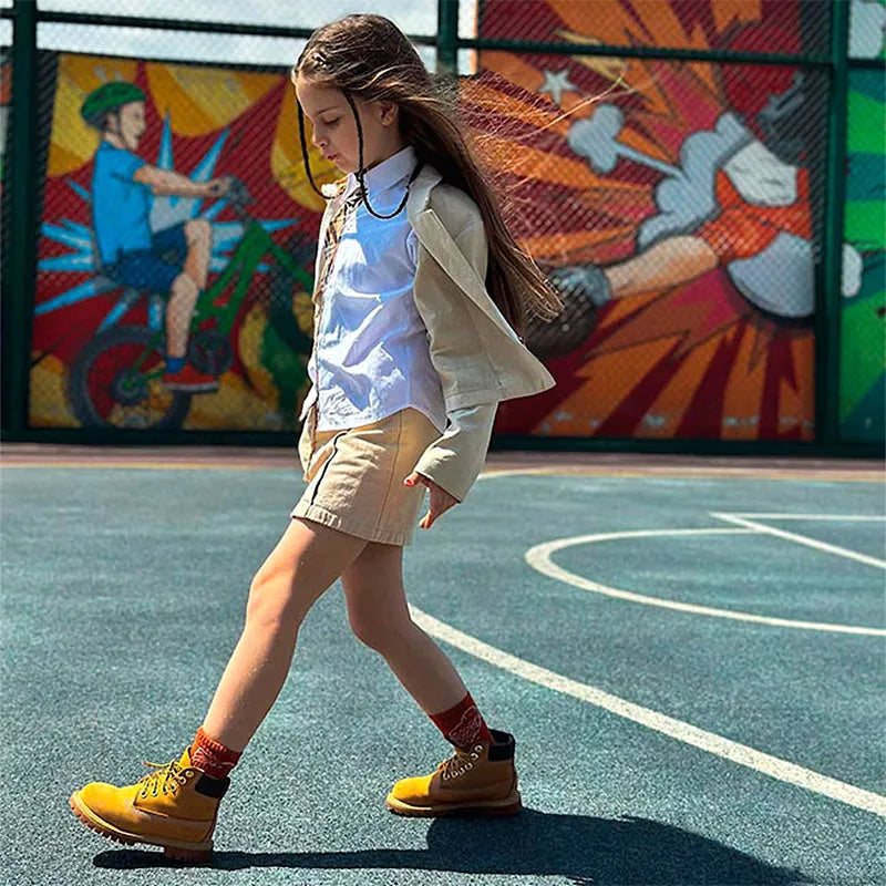 Kid's Grade School 6" Premium Waterproof Wheat Nubuck