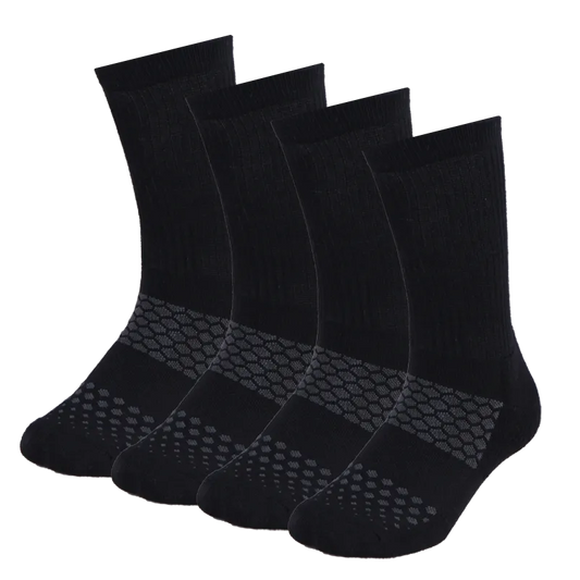 Junior's Small Crew 4 Pack Black
