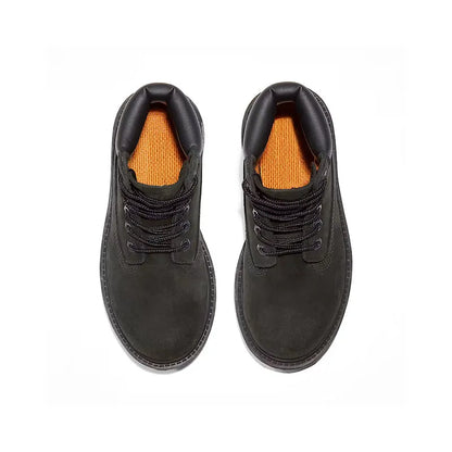 Kid's Grade School 6" Premium Waterproof Black Nubuck