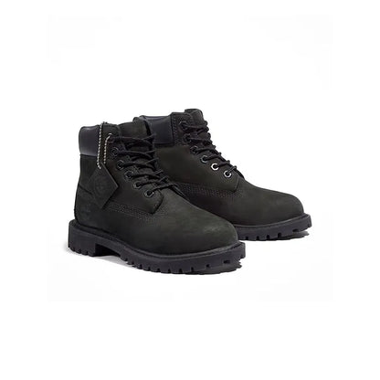 Kid's Grade School 6" Premium Waterproof Black Nubuck