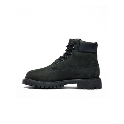 Kid's Grade School 6" Premium Waterproof Black Nubuck