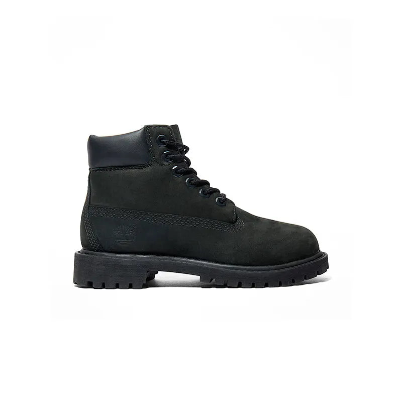 Kid's Grade School 6" Premium Waterproof Black Nubuck